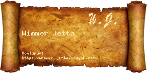 Wimmer Jetta névjegykártya